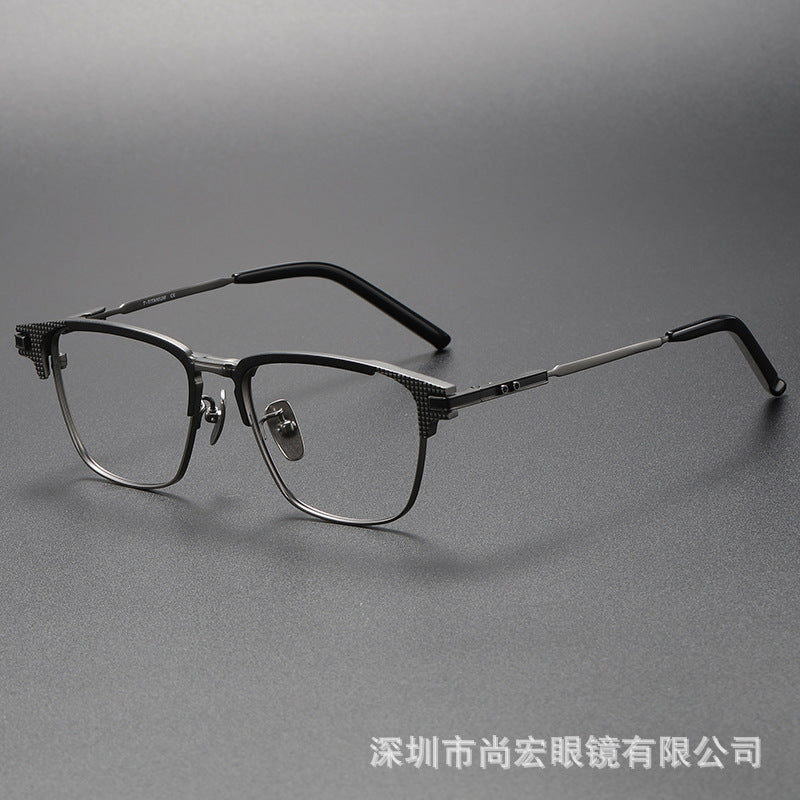 Business Full-Rim Pure Titanium Eyebrow Glasses Frame
