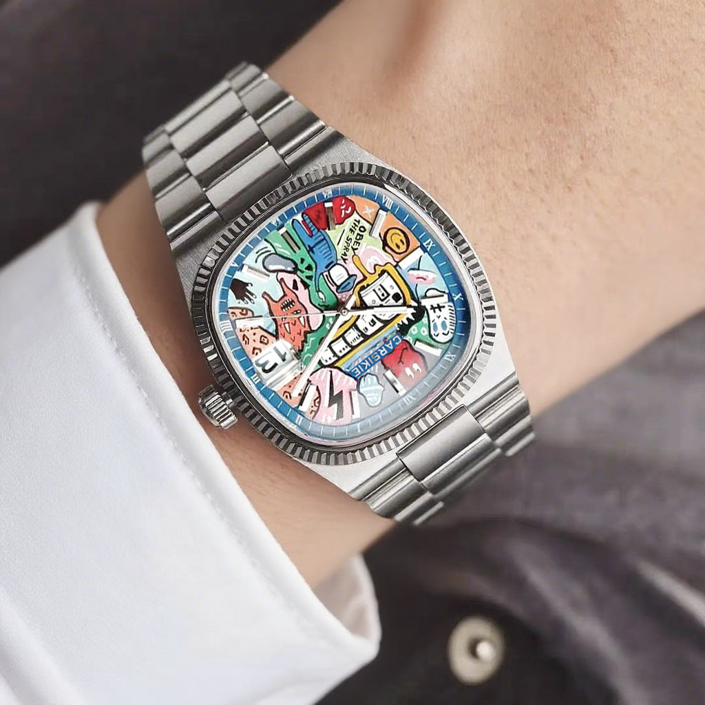 Square Cartoon-Themed Sports Watch