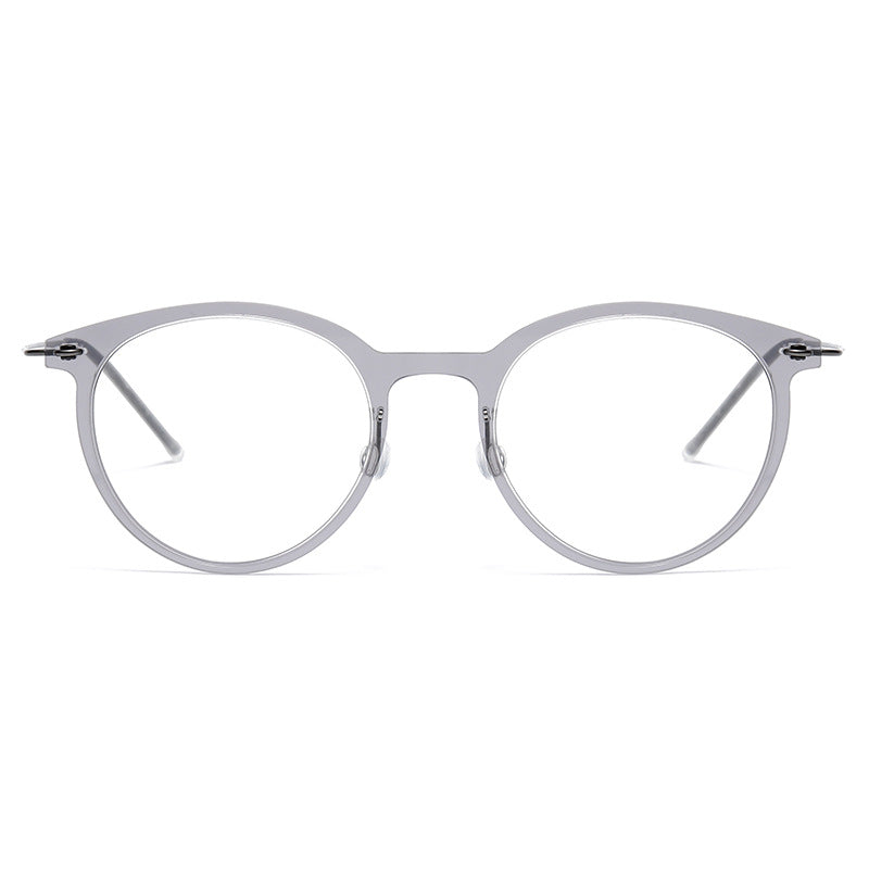 Black Round Eyeglasses Timeless Acetate & Gold Titanium Design