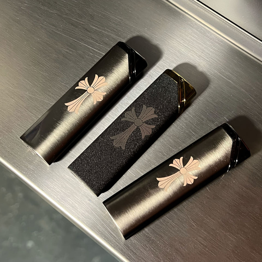 Chrome Hearts Metal Lighter, Windproof Pink Flame