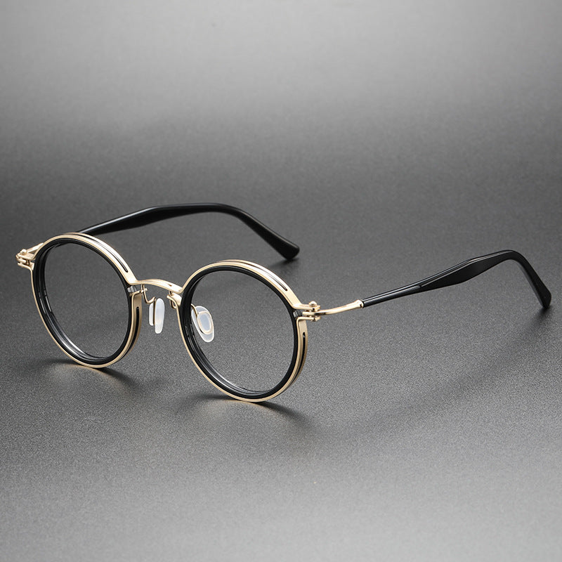 Large round pure titanium eyeglass frames