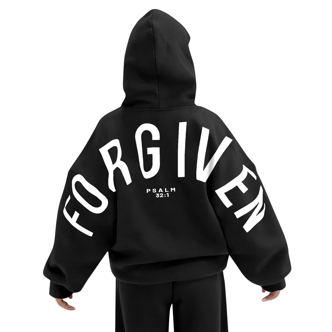FORGIVEN Printed Long-Sleeved Hooded Sweatshirt