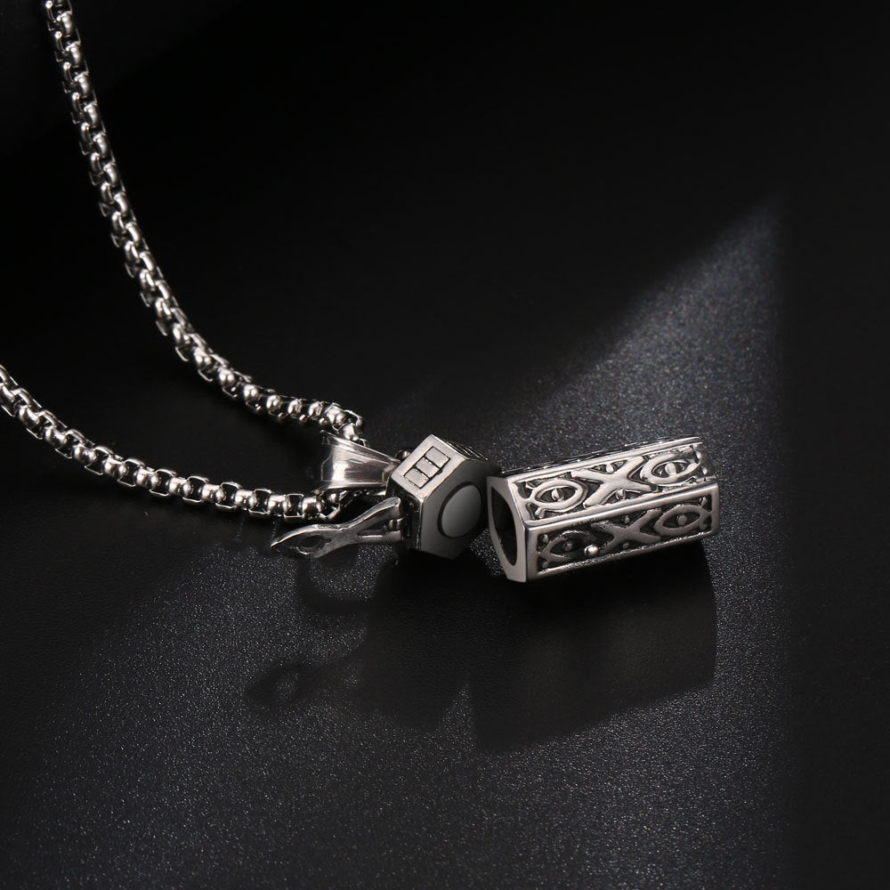 Aromatherapy Essential Oil Hollowed-out Silver Necklace