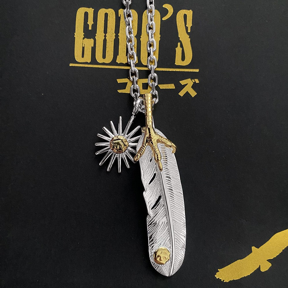 Goro Takahashi's Goro Eagle Claw Feather Sun Necklace