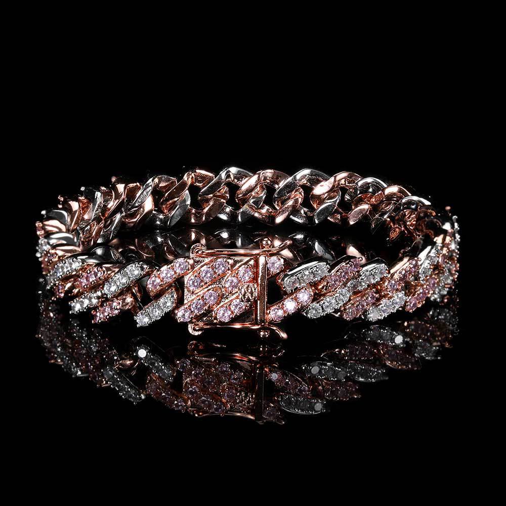 9mm Single-Row Zircon Cuban Link Bracelet