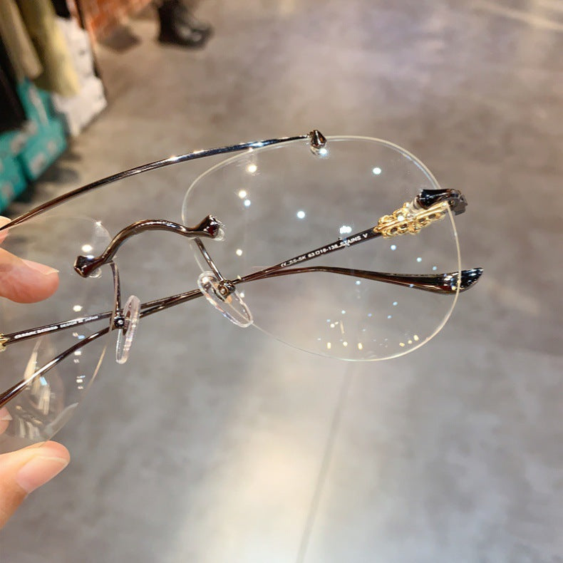Chrome Hearts Rimless Prescription Goggles Wide-Fit Aviator Eyewear