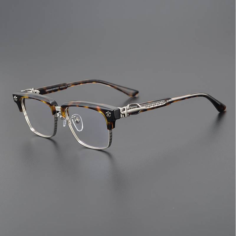 Chrome Hearts square frame browline glasses frame
