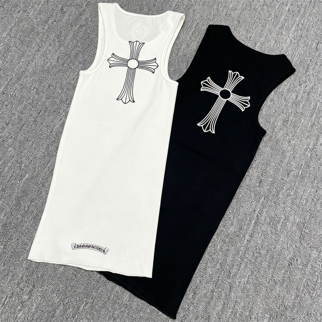 Chrome Hearts T-Style Cross Slim Fit Print Vest Dress