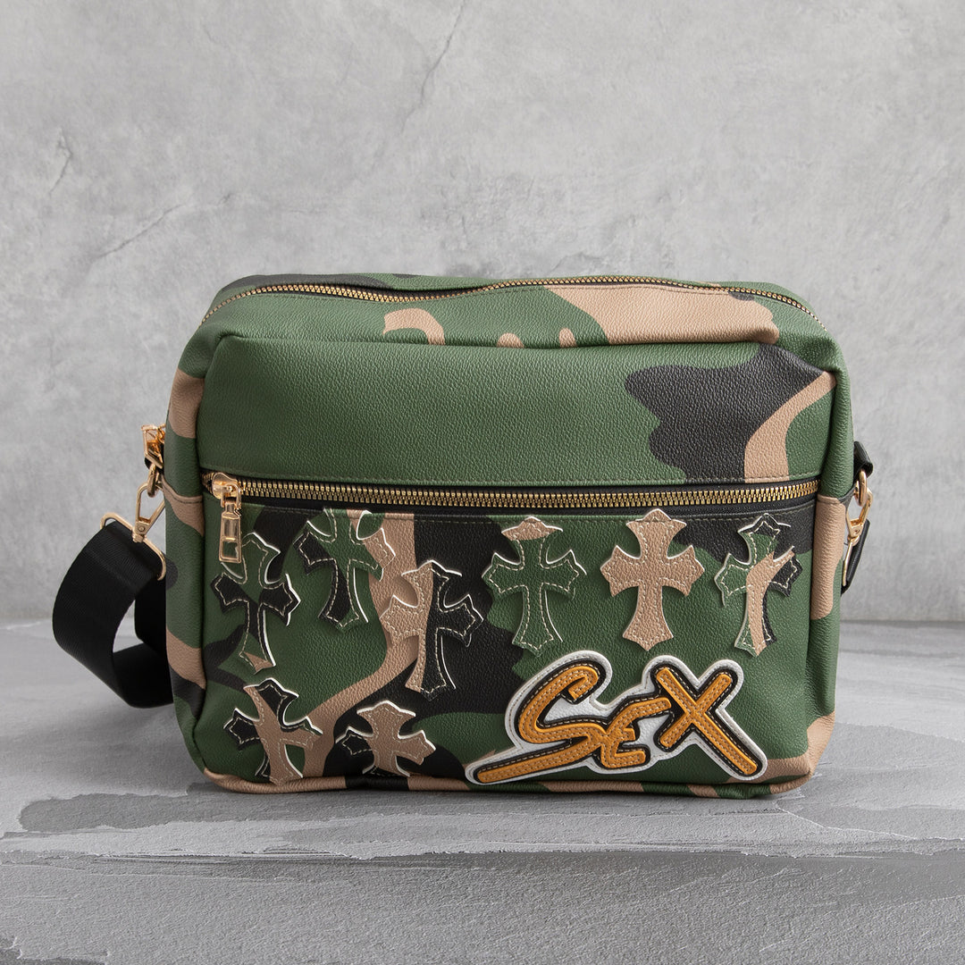 Chrome Hearts Camouflage Sports PU Leather Crossbody Bag