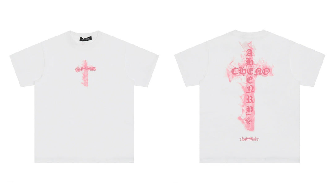 Chrome Hearts Summer Embroidery Print Cotton T-Shirt Short-Sleeve