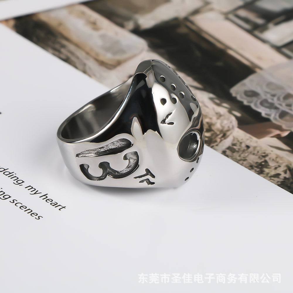 Faceless Punk Skull Titanium Steel Ring