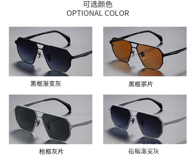 Retro Geometric Aviator Sunglasses