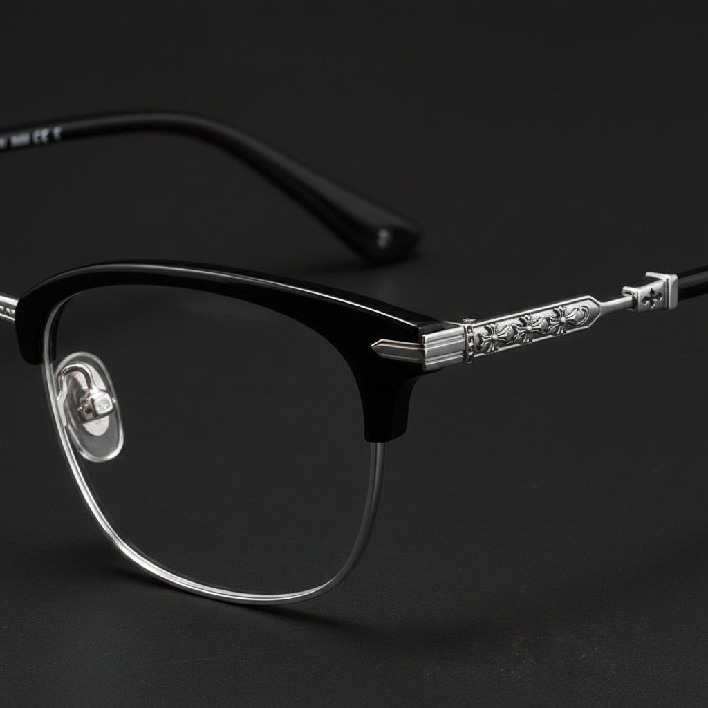 Trendy eyebrow pure titanium eyeglass frame
