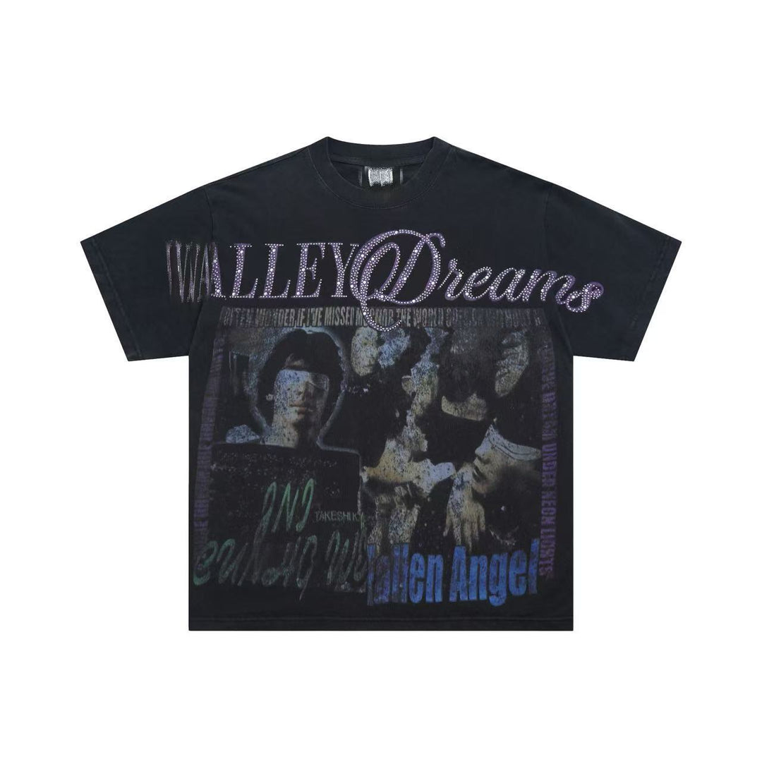 VAL Washed and Distressed Streetwear T-Shirt