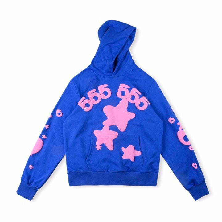 Y2K Sp5der Letter Print 555 Hoodie