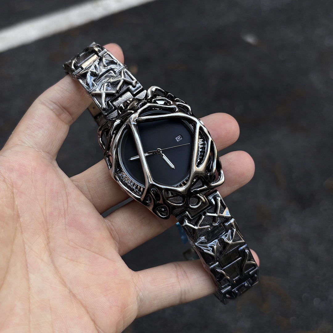 Y2K Spiderweb Alabaster Water-Resistant Wristwatch