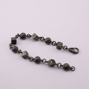 chrome hearts black cross flower dice bracelet