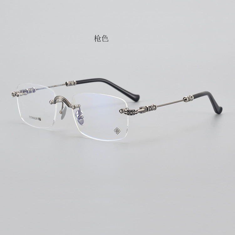 Chrome Hearts rimless pure titanium eyeglasses