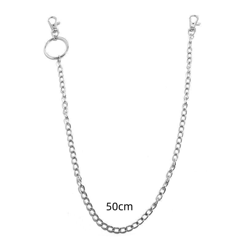 Irregular Pearl & Cuban Link Mixed-Material Punk Waist Chain