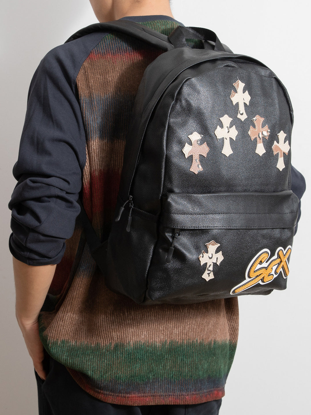 Chrome Hearts Cross Large Capacity PU Leather Backpack