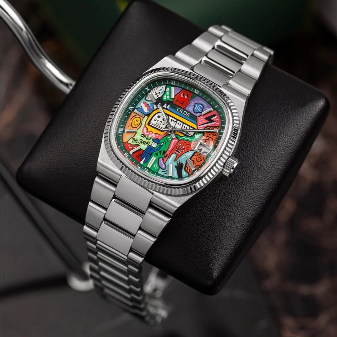 Graffiti Square Men's Watch