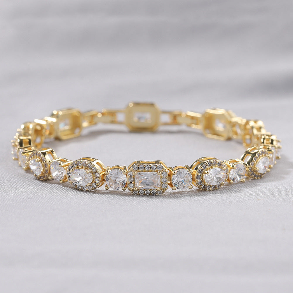 Geometric Zirconia White Diamond Bracelet