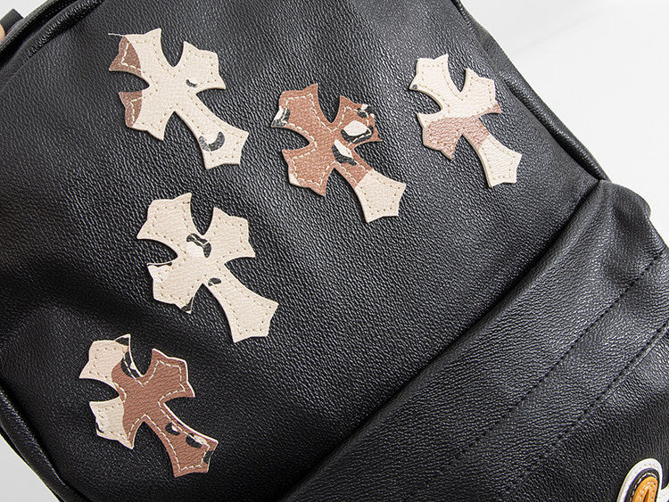 Chrome Hearts Cross Large Capacity PU Leather Backpack