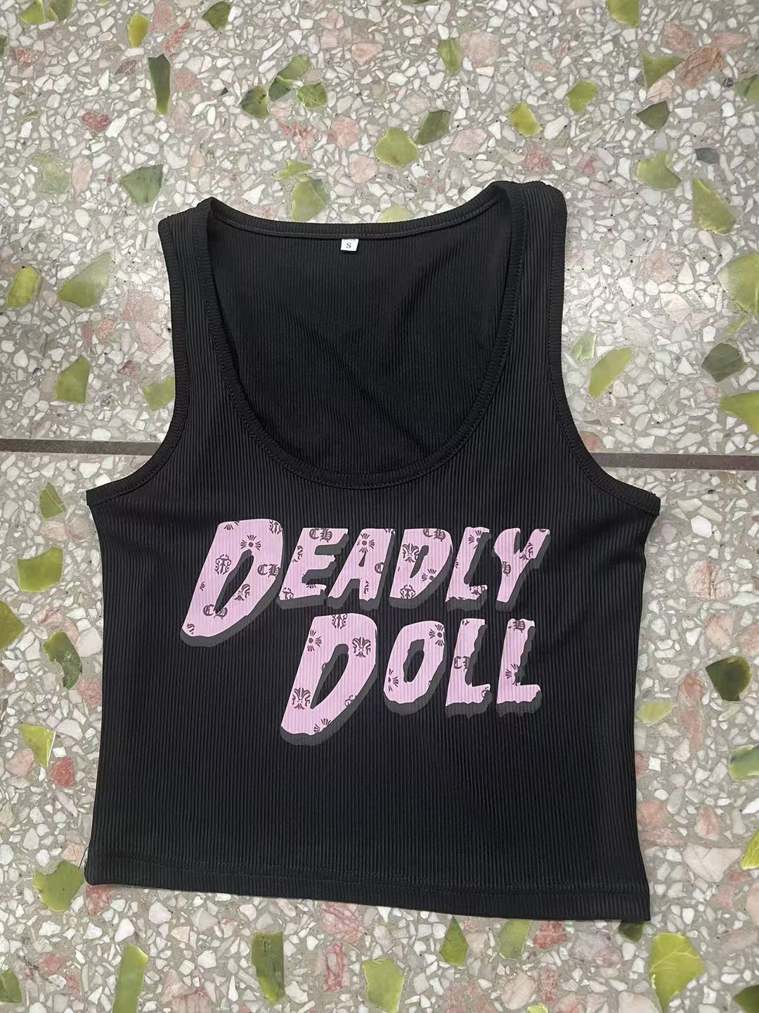 Chrome Hearts Sexy Letter Print U-Neck Tank Top