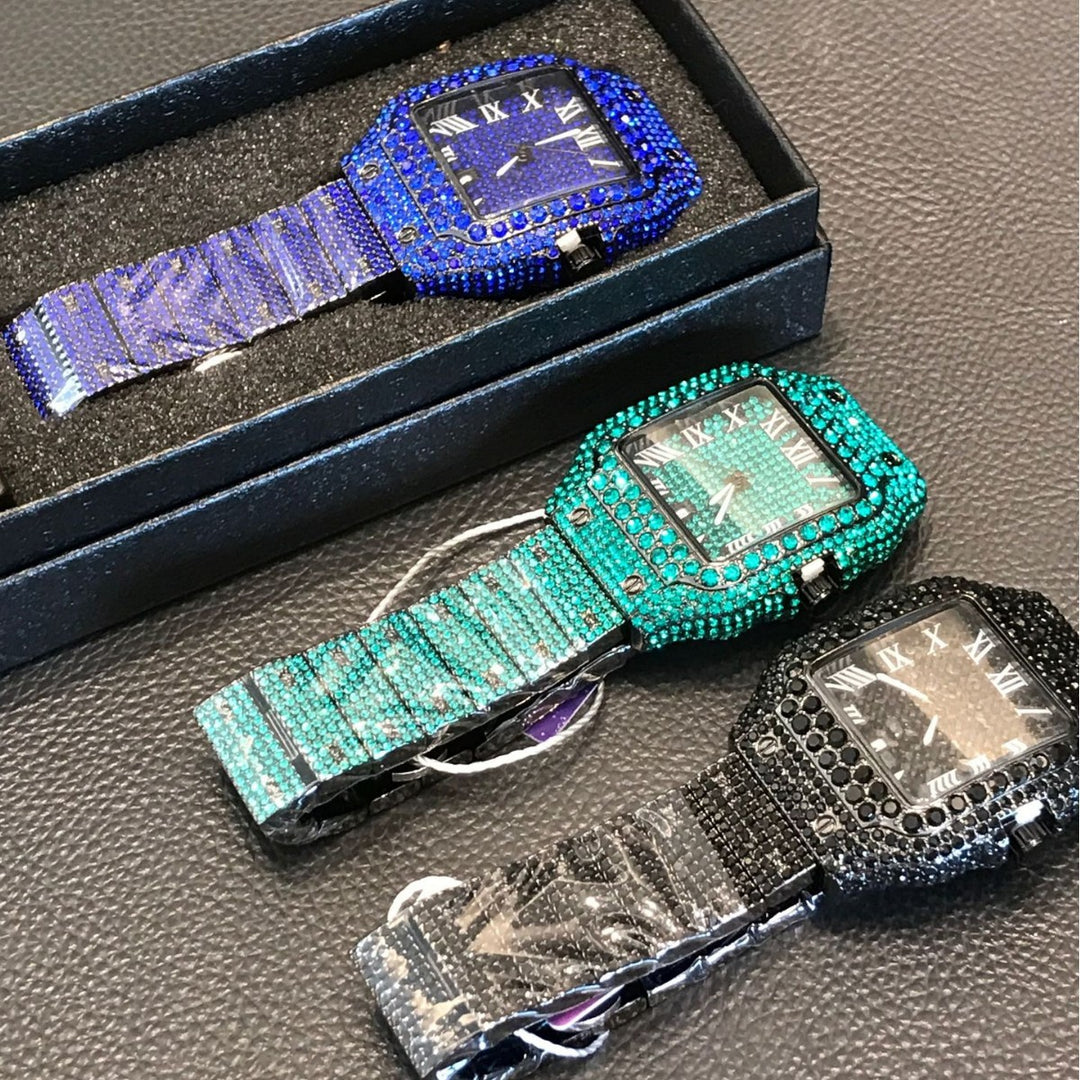 Hip hop full diamond men's watch
