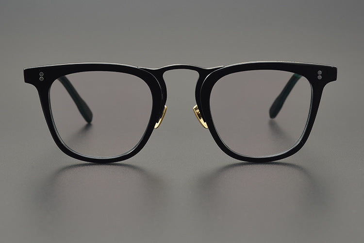 Bold Square Frames with Gold Bridge Full-Rim Style for Wider Faces