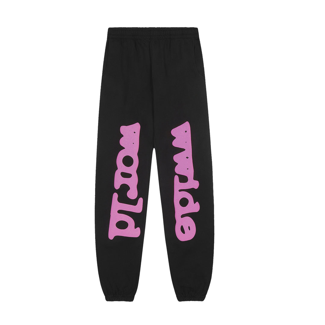 Sp5der patterned beaded 555555 hoodie and trousers