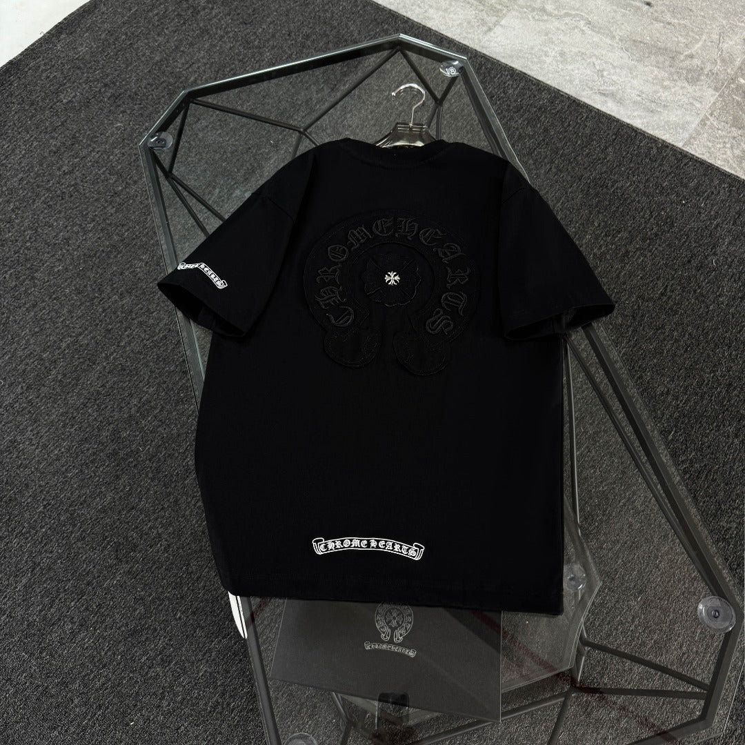 Chrome Hearts heavy-duty cross-stitch embroidery T-shirt