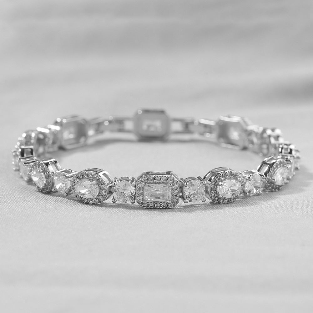 Geometric Zirconia White Diamond Bracelet