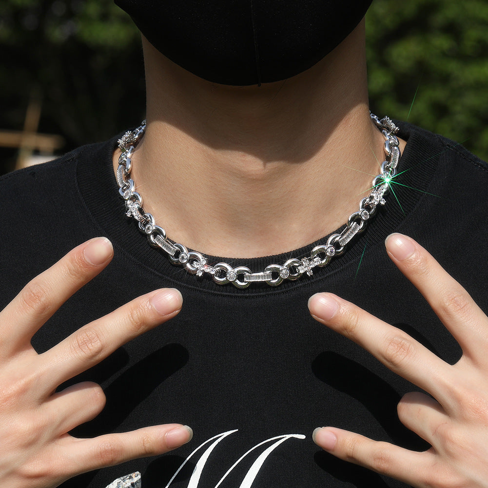 12mm Infinity Cross Necklace with Spring Clasp