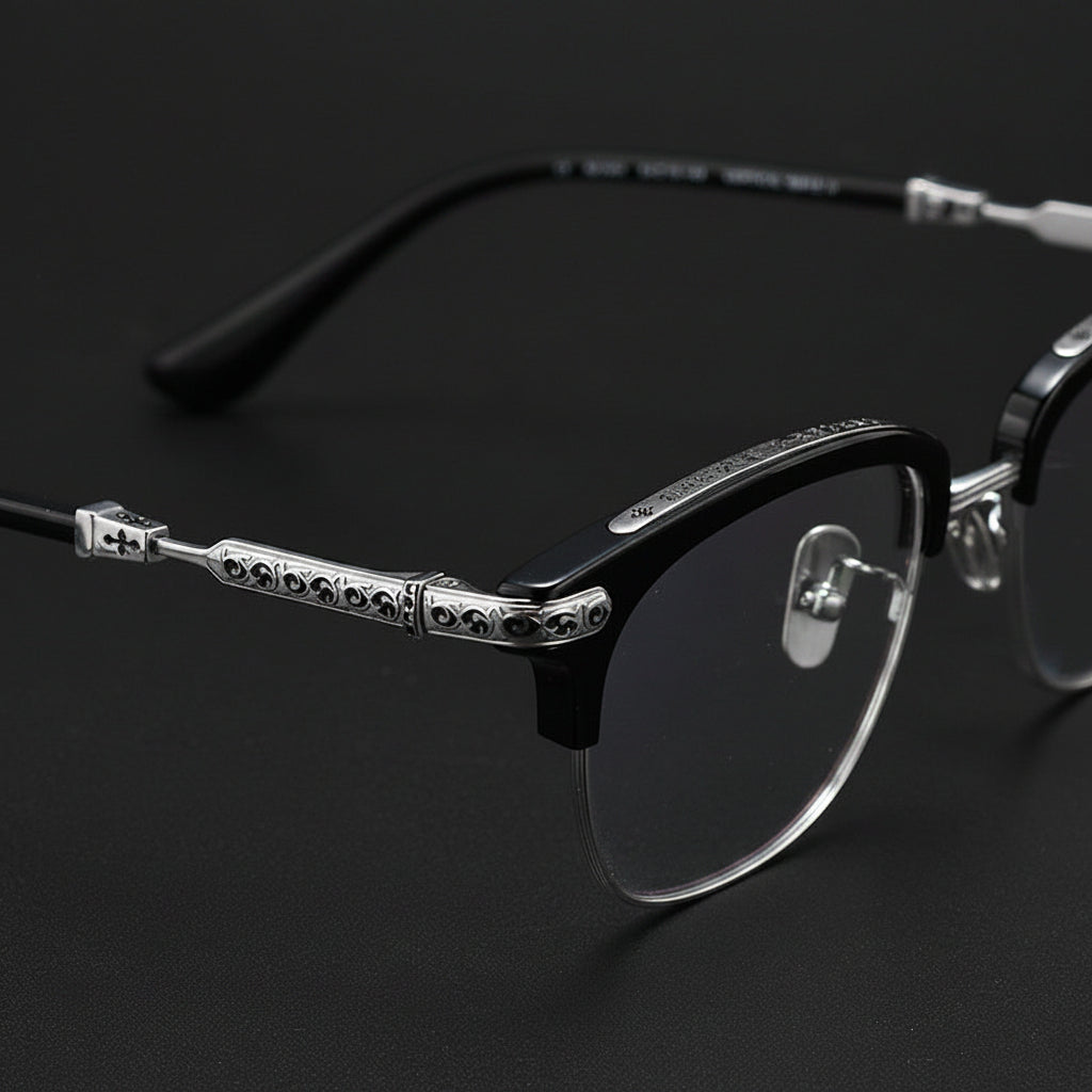 Trendy eyebrow pure titanium eyeglass frame