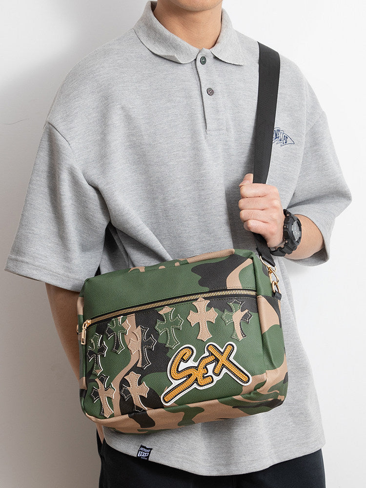 Chrome Hearts Camouflage Sports PU Leather Crossbody Bag