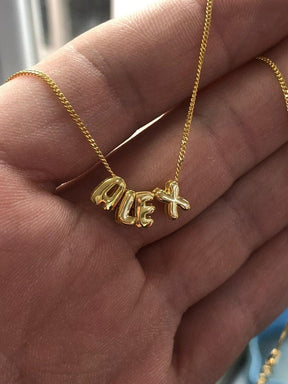 bubble letter necklace