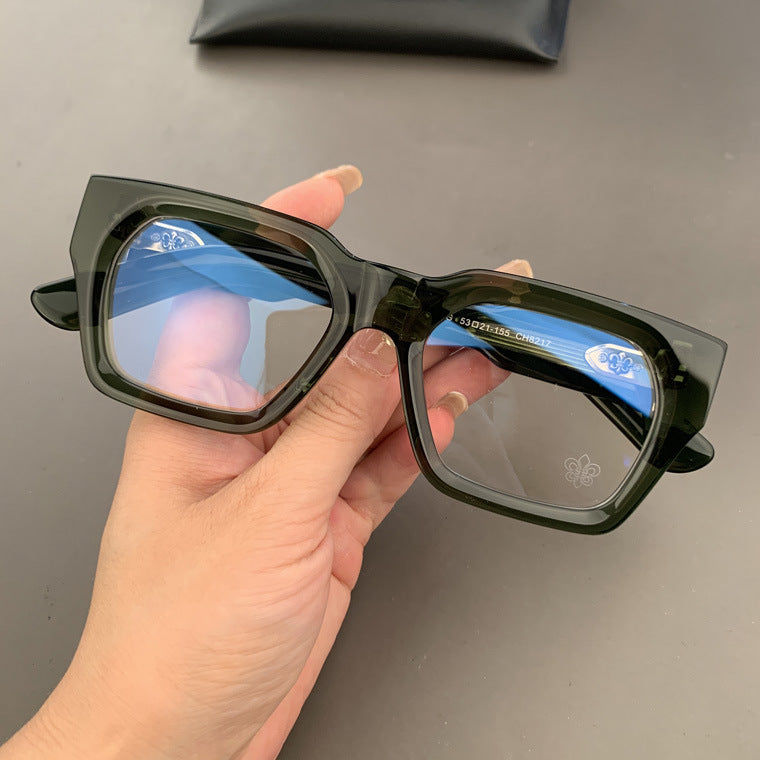 Chrome Hearts thick rimmed large frame no makeup glasses