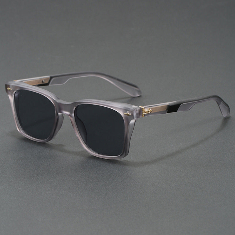 Retro luxury square polarized sunglasses