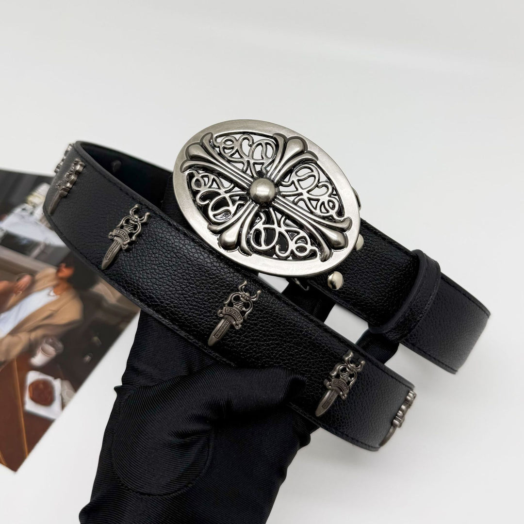 Chrome Hearts Classic Vine Belt with Dagger Stud Accents