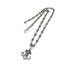 chrome hearts personalized anchor scout flower pendant cross chain necklace