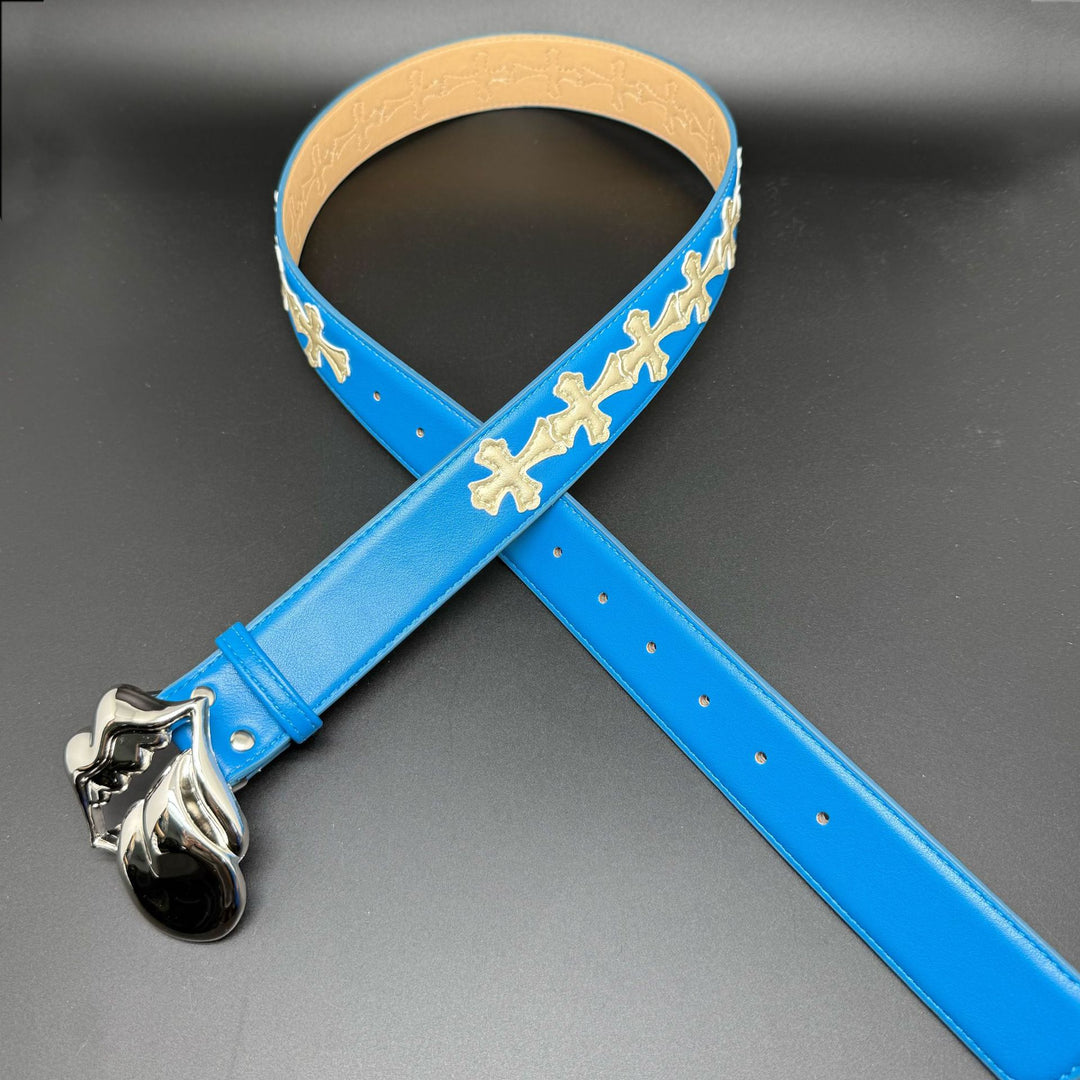 Chrome Hearts Cross designed classic leather belt for jeans