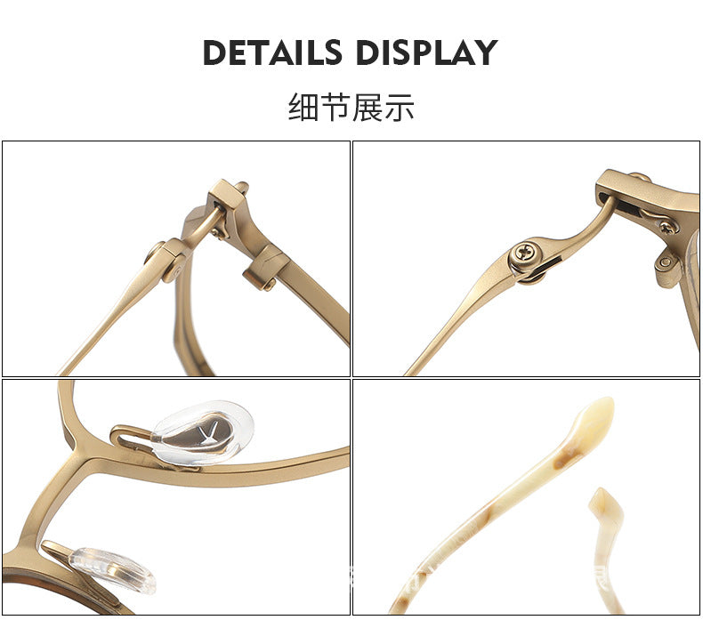Business and fashionable titanium plate square frame glasses