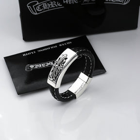 chrome hearts Crusader Flower Leather bracelet