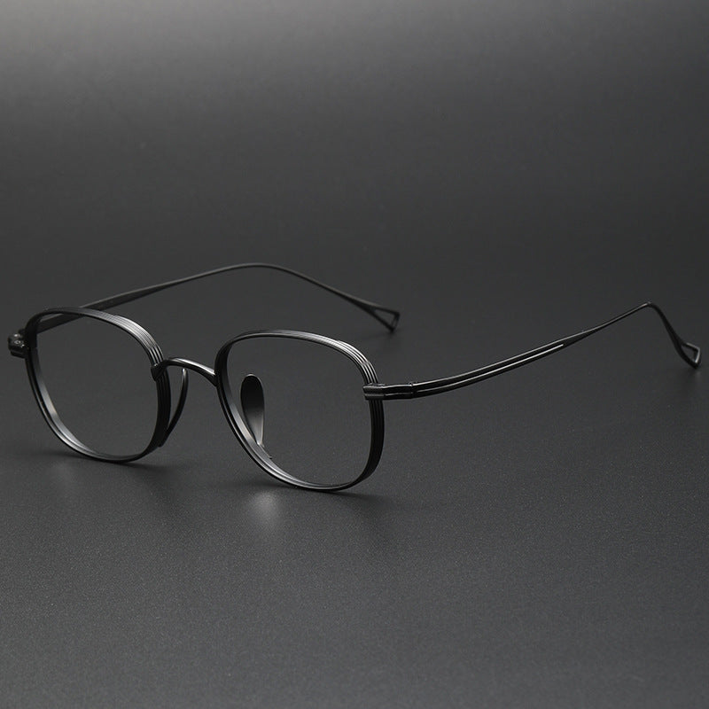Pure Titanium Small Face Square Retro Glasses Frame