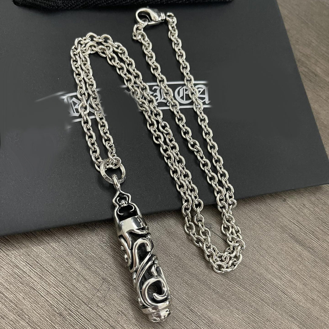 Chrome Hearts hollow cylindrical vine pendant necklace