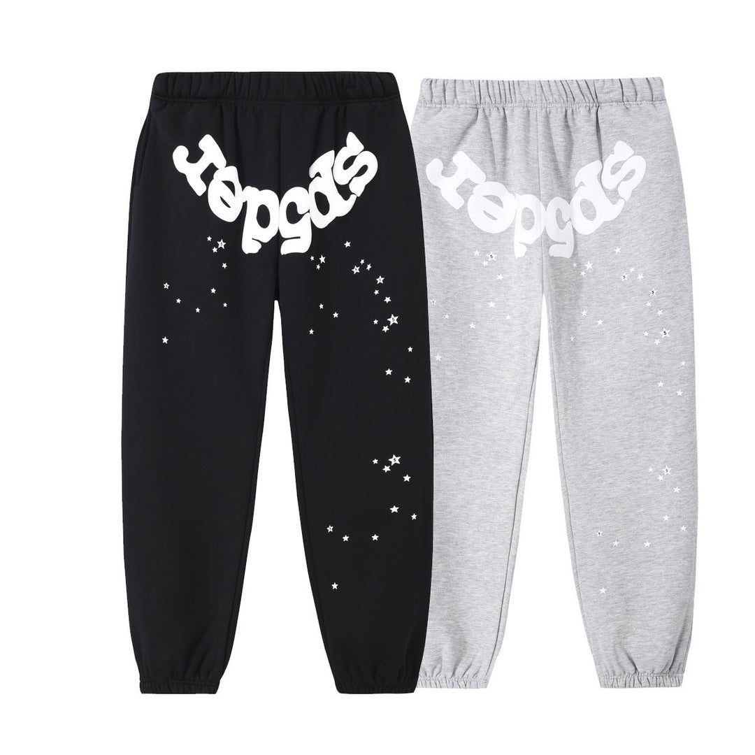 Sp5der foam letter 555 hoodie Pink Casual pants