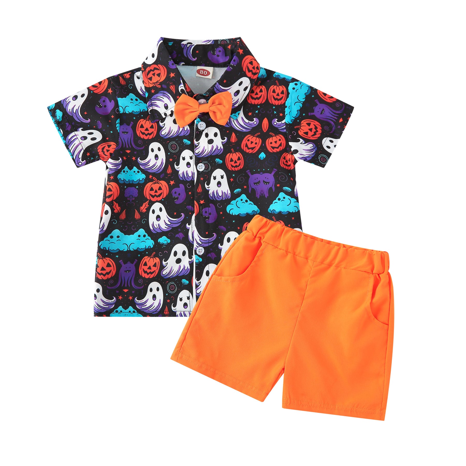 Halloween shirt shorts pumpkin suit