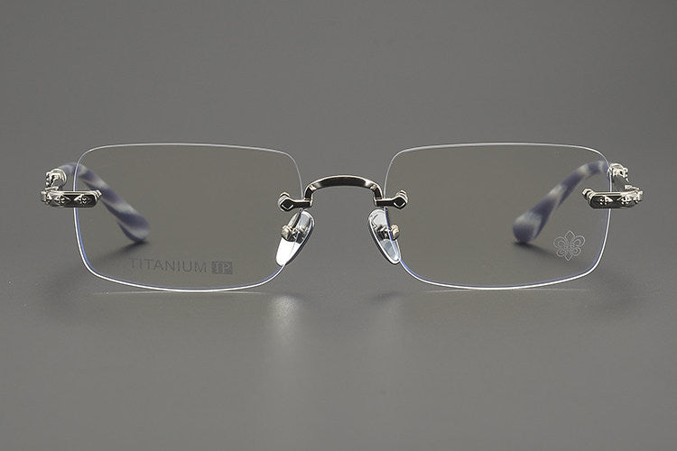 Chrome Hearts Refined Engraved Rimless Eyeglasses