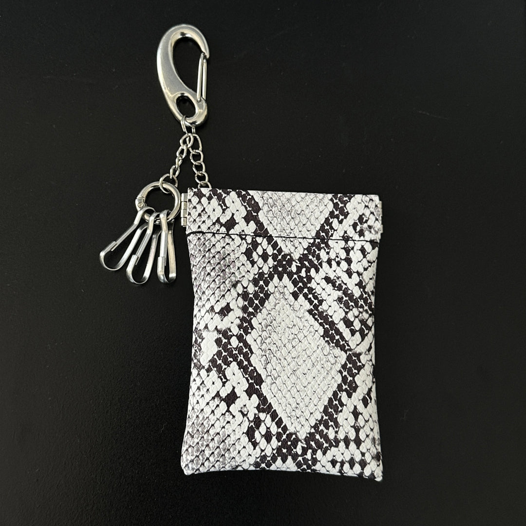 White Python Waist Coin Purse, Card Holder, Keychain